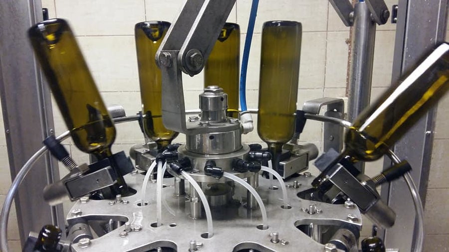 wine packaging machine at Nikolou Winery plant